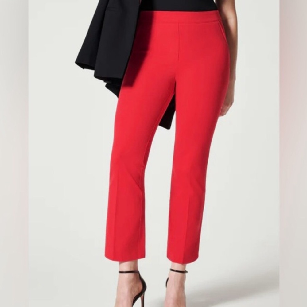 SPANX Red Fit and Flare Cropped Pants